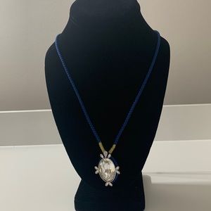 Swarovski Akimbo Necklace With Blue Cord NWOT